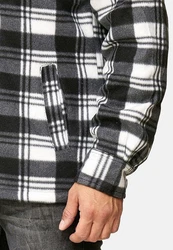 Egomaxx Blouson Fleece Hemd Holzfäller Jacke Karierte Arbeitsjacke (2594) Schwarz/Dunkelgrau
