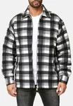Egomaxx Blouson Fleece Hemd Holzfäller Jacke Karierte Arbeitsjacke (2594) Schwarz/Dunkelgrau