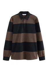 Next Rugbyshirt  Braun/Dunkelgrün/Dunkelbraun/Khaki/Beige