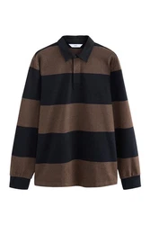 Next Rugbyshirt  Braun/Dunkelgrün/Dunkelbraun/Khaki/Beige