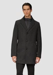 s.Oliver BLACK LABEL Langmantel Wattierter Wollmix-Mantel Schwarz