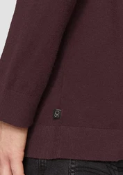 QS Strickpullover mit Rollkragen pflaume