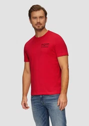 s.Oliver Kurzarmshirt mit Frontprint Artwork Rot