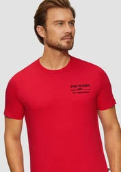 s.Oliver Kurzarmshirt mit Frontprint Artwork Rot