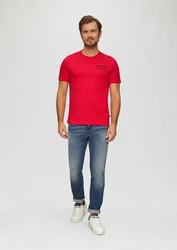 s.Oliver Kurzarmshirt mit Frontprint Artwork Rot