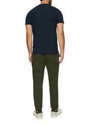 s.Oliver Kurzarmshirt mit Frontprint Artwork Dunkelblau