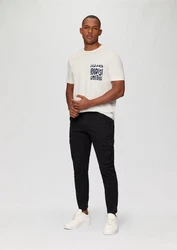 QS Kurzarmshirt T-Shirt aus Jersey mit Print Beige/Weiß