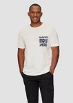 QS Kurzarmshirt T-Shirt aus Jersey mit Print Beige/Weiß
