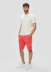 s.Oliver Kurzarmshirt T-Shirt mit Brusttasche Weiß/Creme