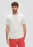 s.Oliver Kurzarmshirt T-Shirt mit Brusttasche Weiß/Creme
