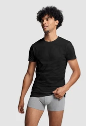 PUMA T-Shirt Basic mit Markenlabel Schwarz/Dunkelblau