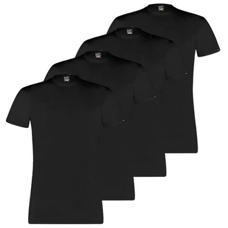 PUMA T-Shirt Basic mit Markenlabel Schwarz/Dunkelblau