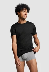 PUMA T-Shirt Basic mit Markenlabel Schwarz/Dunkelblau