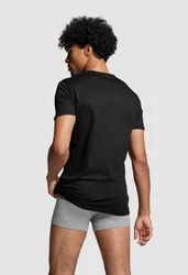 PUMA T-Shirt Basic mit Markenlabel Schwarz/Weiß