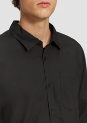 QS Langarmhemd Regular Fit schwarz