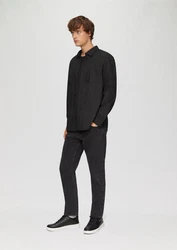 QS Langarmhemd Regular Fit schwarz