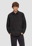 QS Langarmhemd Regular Fit schwarz