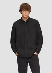 QS Langarmhemd Regular Fit schwarz