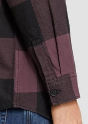 QS Langarmhemd Relaxed Fit Dunkelrot/Lila/Bordeaux