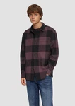 QS Langarmhemd Relaxed Fit Dunkelrot/Lila/Bordeaux