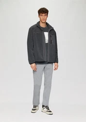 s.Oliver Kurzarmshirt Crew-Neck-Shirt Frontprint Dunkelgrau/Dunkelblau/Grau/Hellblau/Hellgrau