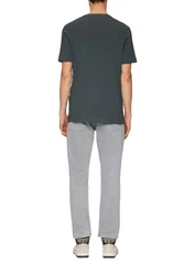 s.Oliver Kurzarmshirt Crew-Neck-Shirt Frontprint Dunkelgrau/Dunkelblau/Grau/Hellblau/Hellgrau