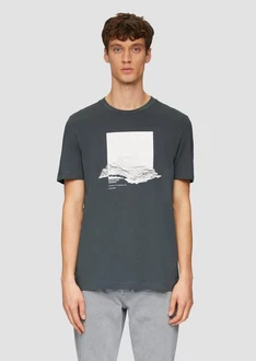 s.Oliver Kurzarmshirt Crew-Neck-Shirt Frontprint