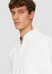 s.Oliver Langarmhemd Regular Fit Button-Down Kragen Weiß