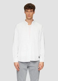 s.Oliver Langarmhemd Regular Fit Button-Down Kragen Weiß