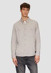 s.Oliver Langarmhemd Regular Fit Button-Down Kragen Grau/Hellgrau/Beige/Khaki/Braun
