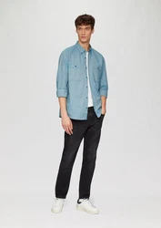 s.Oliver Langarmhemd Regular Fit Button-Down Kragen Hellblau/Blau