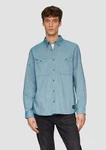 s.Oliver Langarmhemd Regular Fit Button-Down Kragen Hellblau/Blau