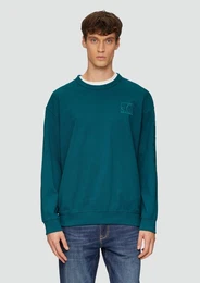 Sweatshirt Relaxed-Fit-Sweatshirt mit rmeltasche Kontrast-Details