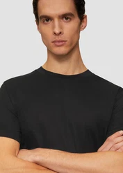 s.Oliver BLACK LABEL Kurzarmshirt Jerseyshirt im Slim Fit Schwarz