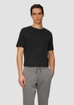 s.Oliver BLACK LABEL Kurzarmshirt Jerseyshirt im Slim Fit Schwarz