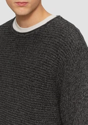 QS Strickpullover Dunkelgrau/Grau/Hellgrau