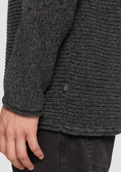 QS Strickpullover Dunkelgrau/Grau/Hellgrau