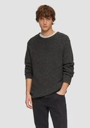 QS Strickpullover Dunkelgrau/Grau/Hellgrau
