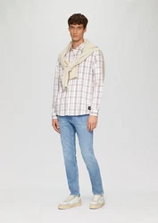 s.Oliver Langarmhemd Regular Fit Weiß/Rot/Creme/Braun