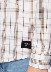 s.Oliver Langarmhemd Regular Fit Weiß/Rot/Creme/Braun