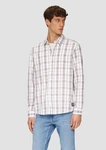 s.Oliver Langarmhemd Regular Fit Weiß/Rot/Creme/Braun