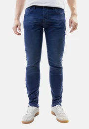 Regular-fit-Jeans Feine Denim Chino Jeans Style Kontrastnhte 8204 in Blau
