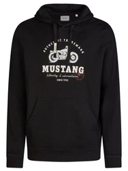 MUSTANG Kapuzenpullover Printed Hoodie Bennet Regular Fit Streetware Sweatshirt Rot/Braun/Schwarz