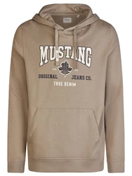 MUSTANG Kapuzenpullover Printed Hoodie Bennet Regular Fit Streetware Sweatshirt Beige/Braun/Khaki