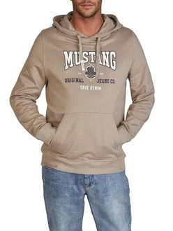MUSTANG Kapuzenpullover Printed Hoodie Bennet Regular Fit Streetware Sweatshirt Beige/Braun/Khaki MUSTANG Kapuzenpullover Printed Hoodie Bennet Regular Fit Streetware Sweatshirt Beige/Braun/Khaki