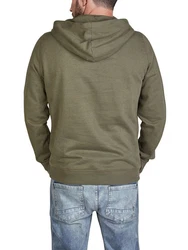 MUSTANG Kapuzenpullover Printed Hoodie Bennet Regular Fit Streetware Sweatshirt Dunkelgrün/Grün