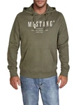MUSTANG Kapuzenpullover Printed Hoodie Bennet Regular Fit Streetware Sweatshirt Dunkelgrün/Grün