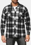 Egomaxx Langarmhemd Fleece Hemd Holzfäller Arbeiterjacke (2595) Grau/Schwarz (2595)