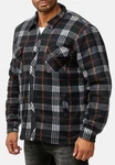 Egomaxx Langarmhemd Fleece Hemd Holzfäller Arbeiterjacke (2595) Dunkelblau/Braun (2595)