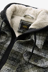 Next Hemdjacke mit Teddyfutter und Kapuze Dunkelgrün/Creme/Grün